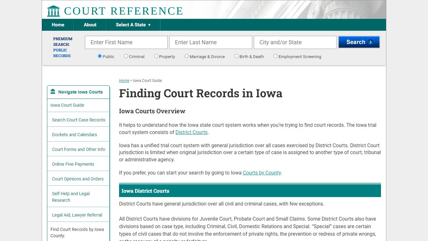 How to Find Iowa Court Records | CourtReference.com